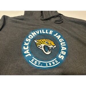 NFL JACKSONVILLE JAGUARS Mens Hoodie Sweatshirt Pockets Dark Gray - Size Large